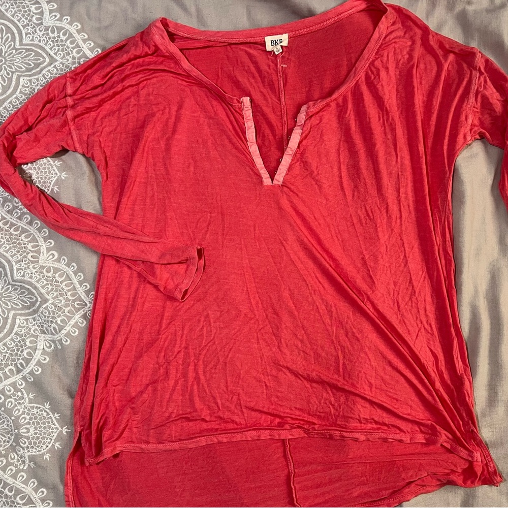 BKE Scarlet Red Long Sleeve Top
